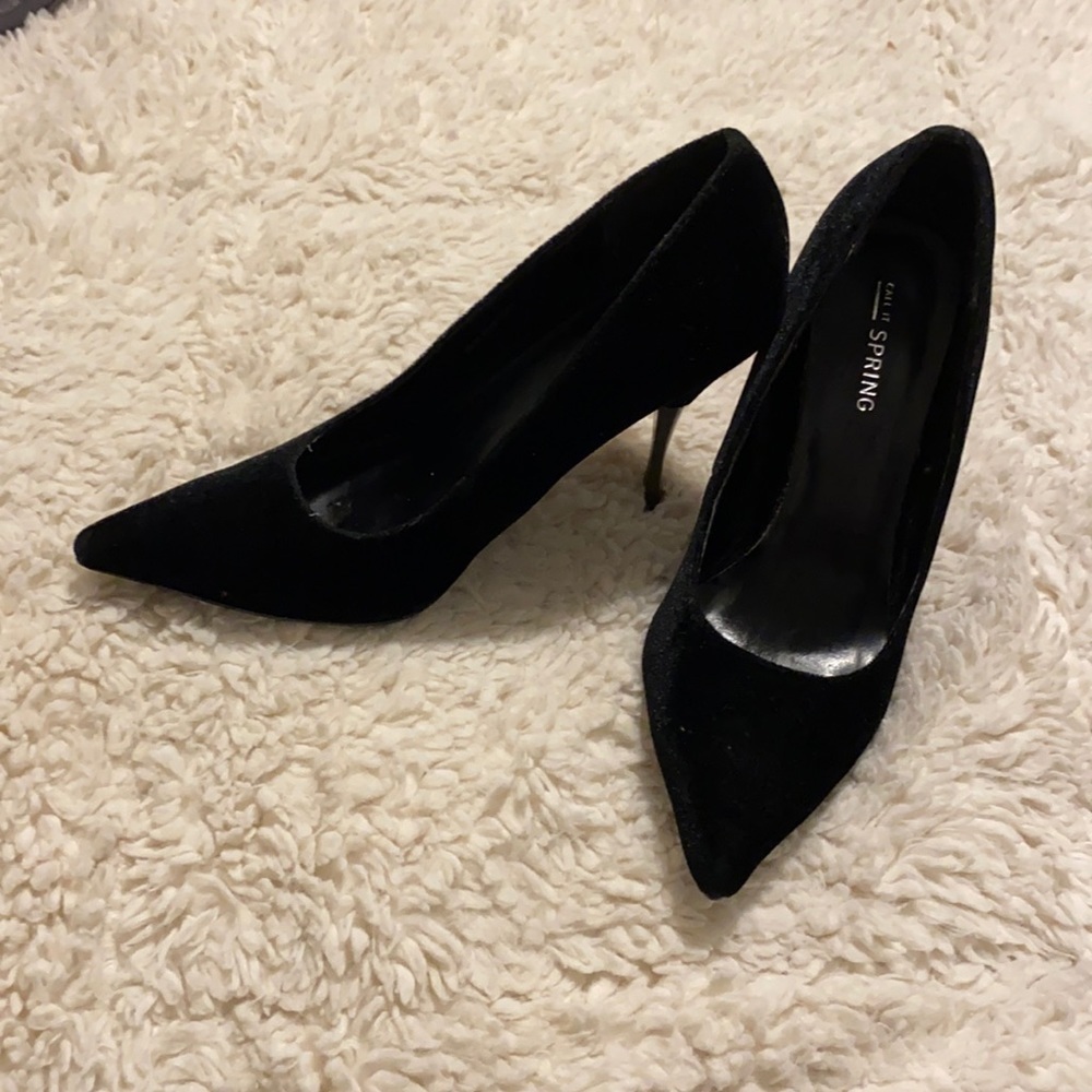 Call It Spring Suede Stiletto Heels Black Size 6